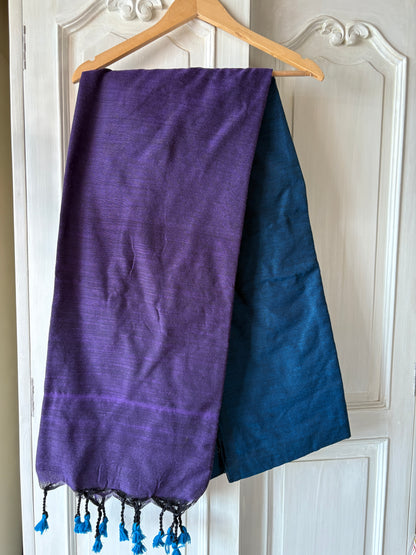 Handloom cotton saree - Blue & Purple