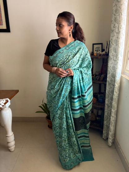 Vanaspati handblock print pure cotton saree - 7