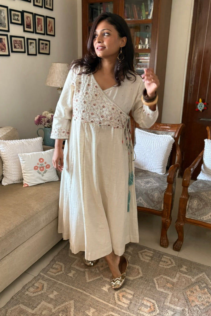 Phool - Handmade kala cotton angrakha dress/kurta