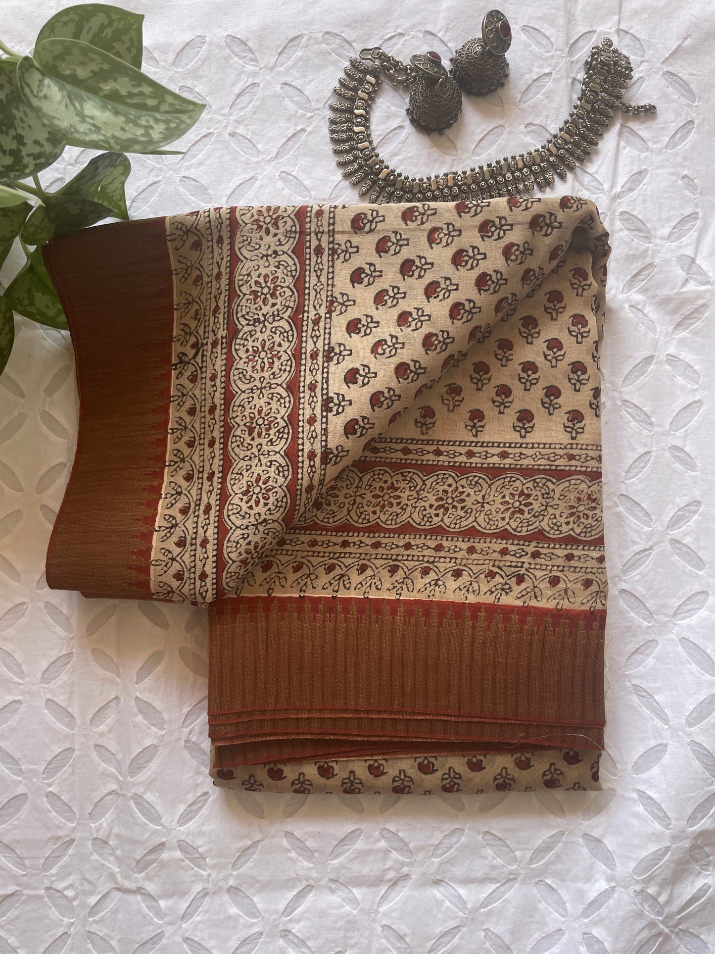 Maati - Handblock printed desi ghicha silk sarees