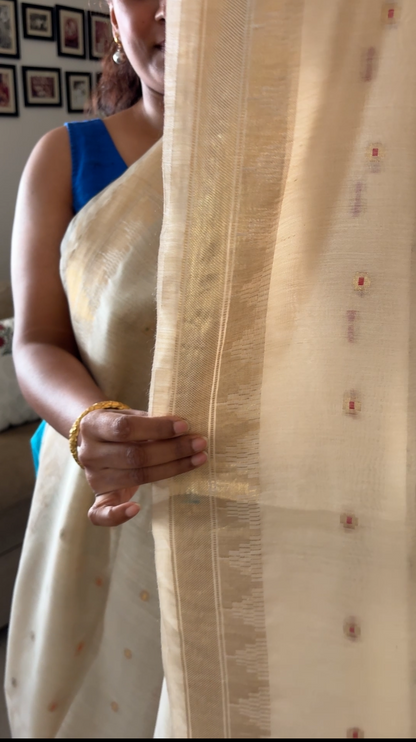 Pure Munga silk saree - Beige