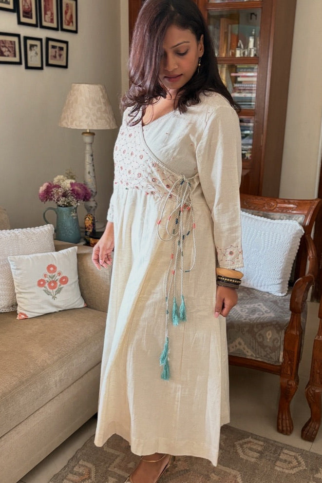 Phool - Handmade kala cotton angrakha dress/kurta