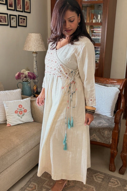 Phool - Handmade kala cotton angrakha dress/kurta