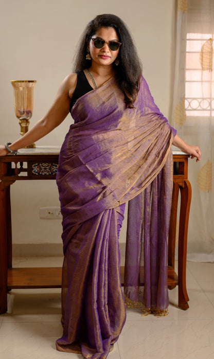 Tissue silk saree - Purple