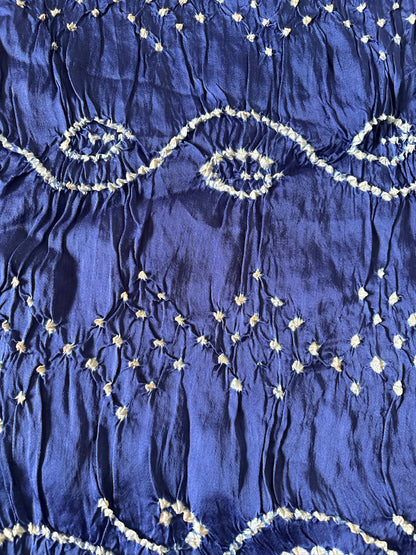 Gajji silk Bandhej saree with laadu design - Blue