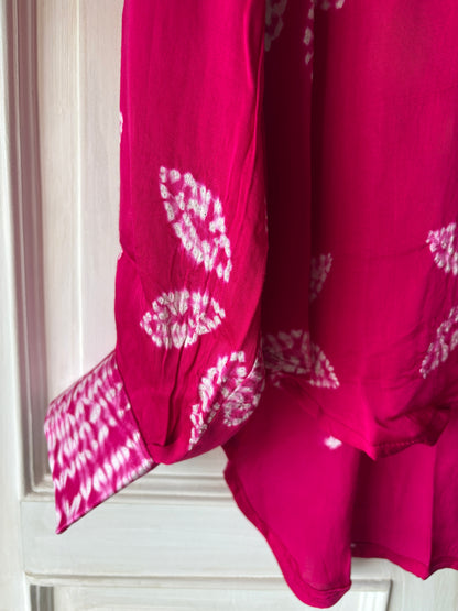 Deser Rosę 1 - Pure modal silk shirt with Shibori