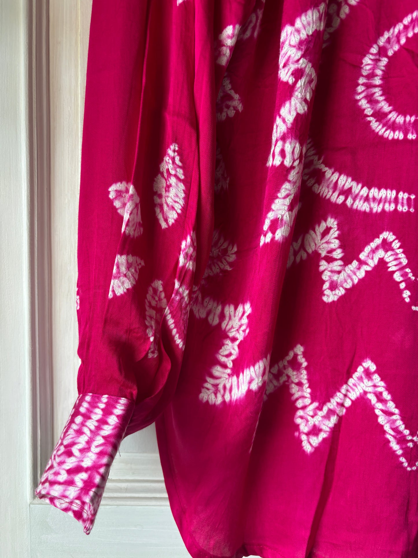 Deser Rosę 1 - Pure modal silk shirt with Shibori