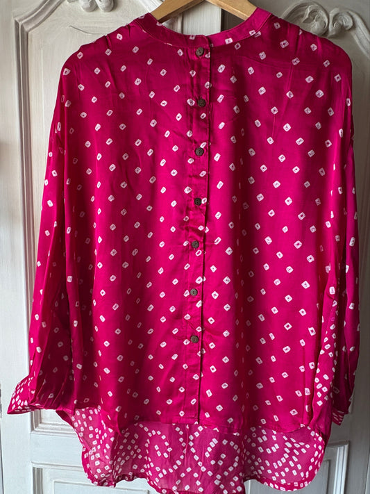 Desert Rose 2 - Bandhni pure modal silk shirt