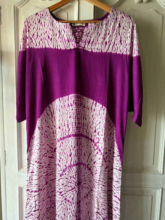 Desert Rose 4 - Pure modal silk Shibori dress