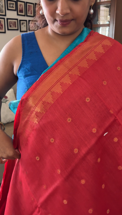 Pure Munga silk saree - Red