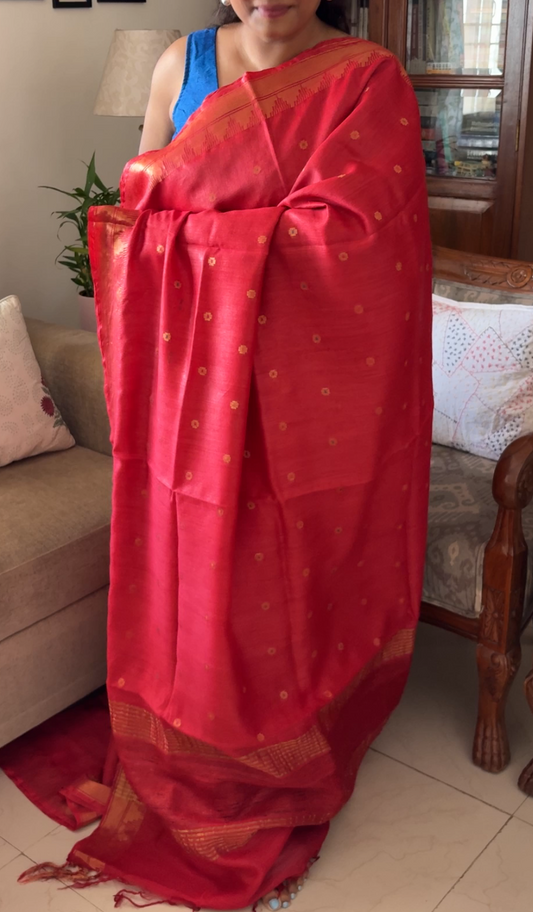 Pure Munga silk saree - Red