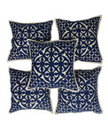 Applique Work Cushion Cover - Set of 5