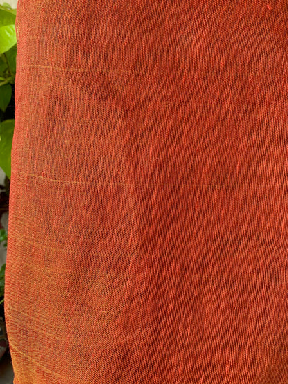 Pure Tissue Linen metallic saree - Red