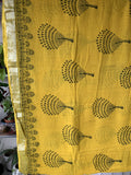 BAGRU HANDBLOCK PRINTED COTTON LINEN SAREE
