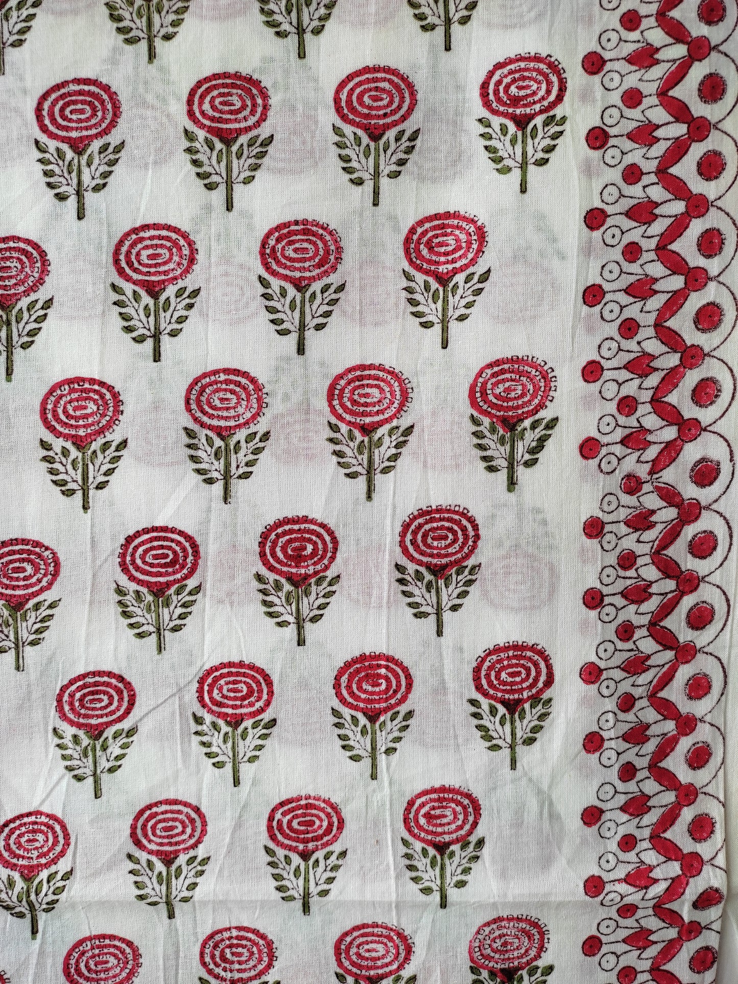 PURE COTTON HAND BLOCK PRINTED 3-PIECE SUIT FABRIC