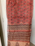 KOTA SILK SAREE - RED - HANDBLOCK PRINTED